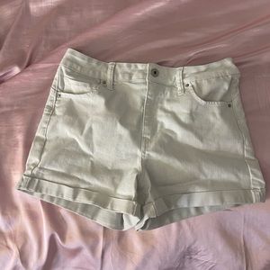 White Wax Jean Shorts